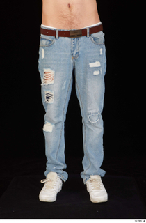 Hamza blue jeans dressed leg lower body white sneakers 0001.jpg